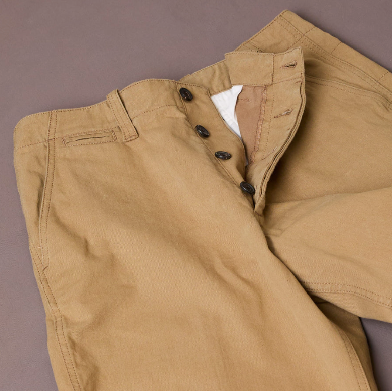 Beige Cotton Officer’s Chino