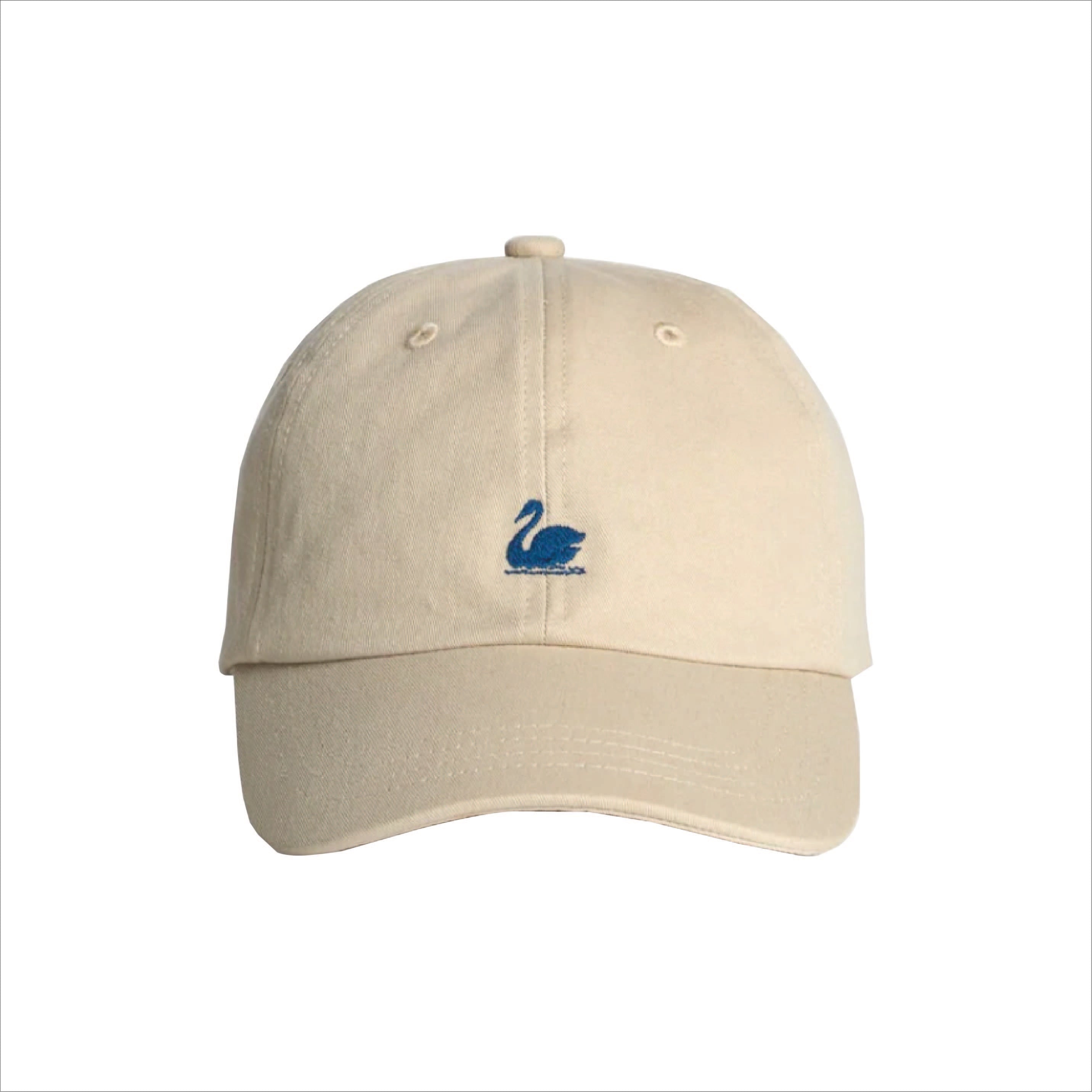 Swan Logo Cotton Twill Cap - Light Khaki/Deep Blue
