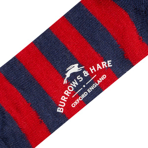 Burrows & Hare Stripe Alpaca Socks - Navy & Red