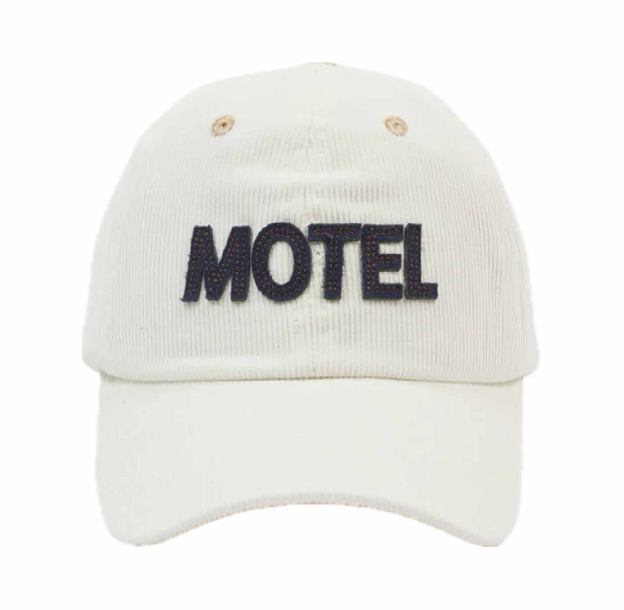 Ecru Motel Cotton Corduroy Baseball Cap by Drake's, crafted from premium cotton corduroy.