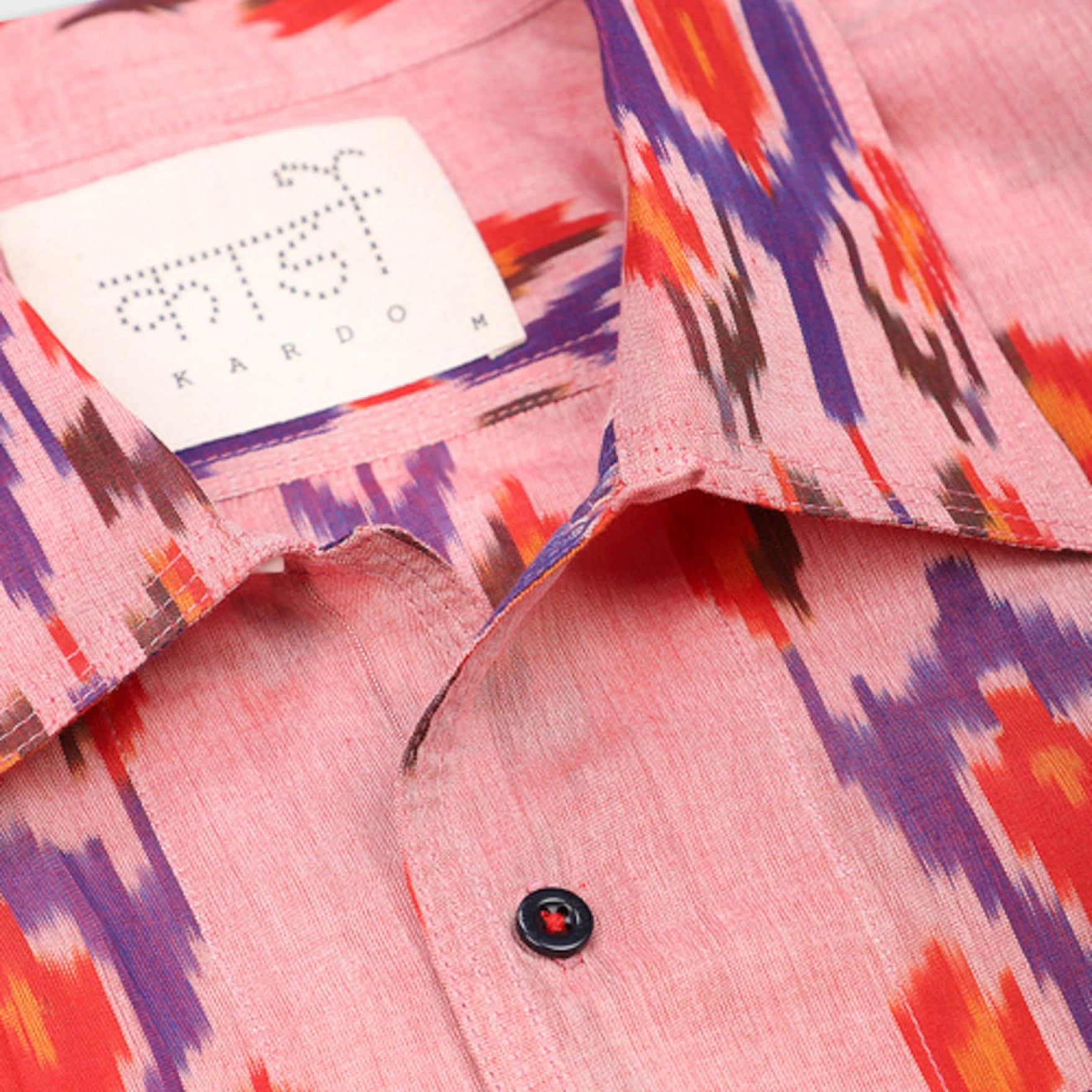 Men Short Sleeve Shirt Pink