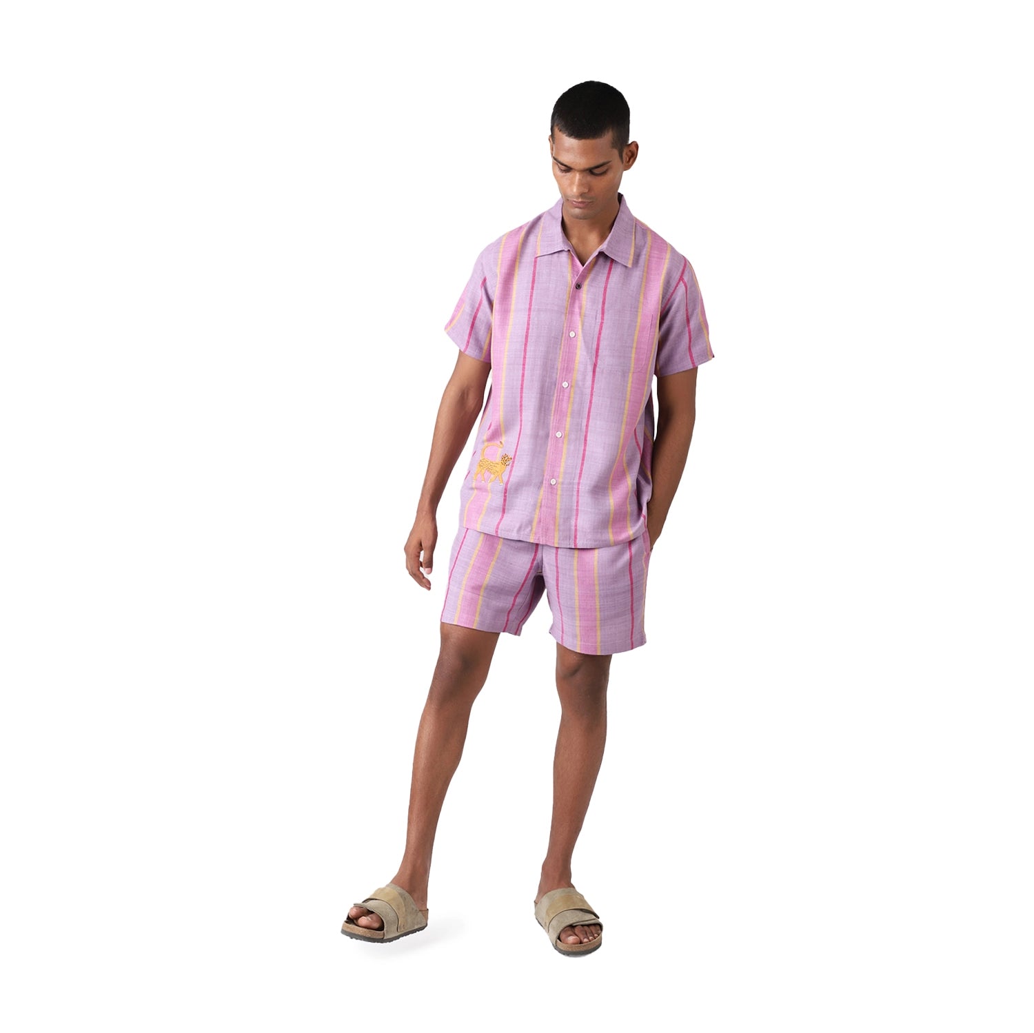 Men Short Sleeve Shirt - Matka Silk