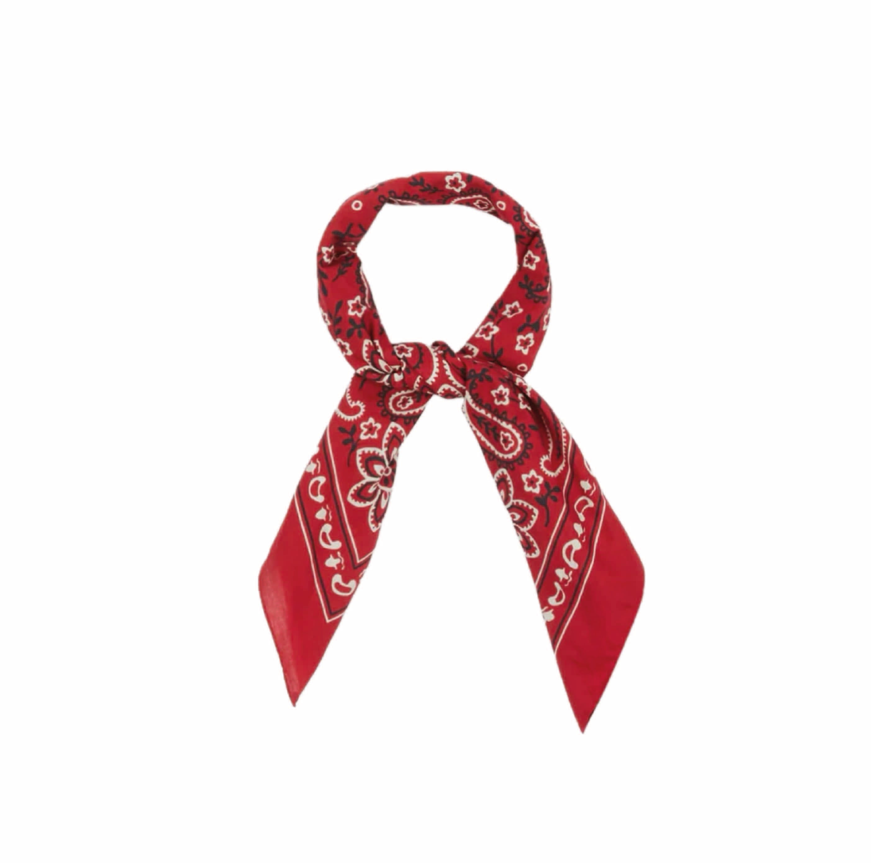 Red Paisley Print Cotton Bandana