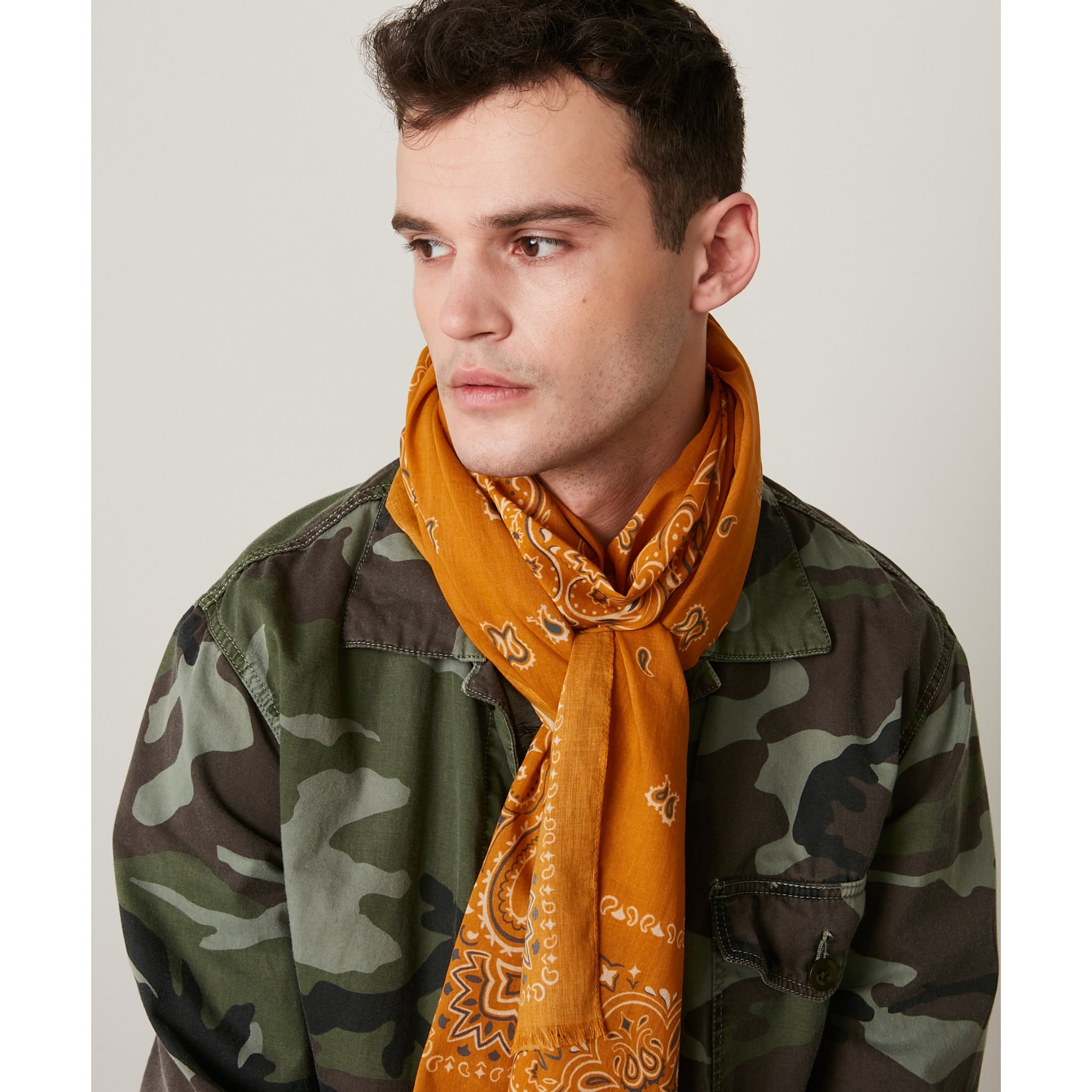 Hartford Cotton Bandana Scarf - Caramel