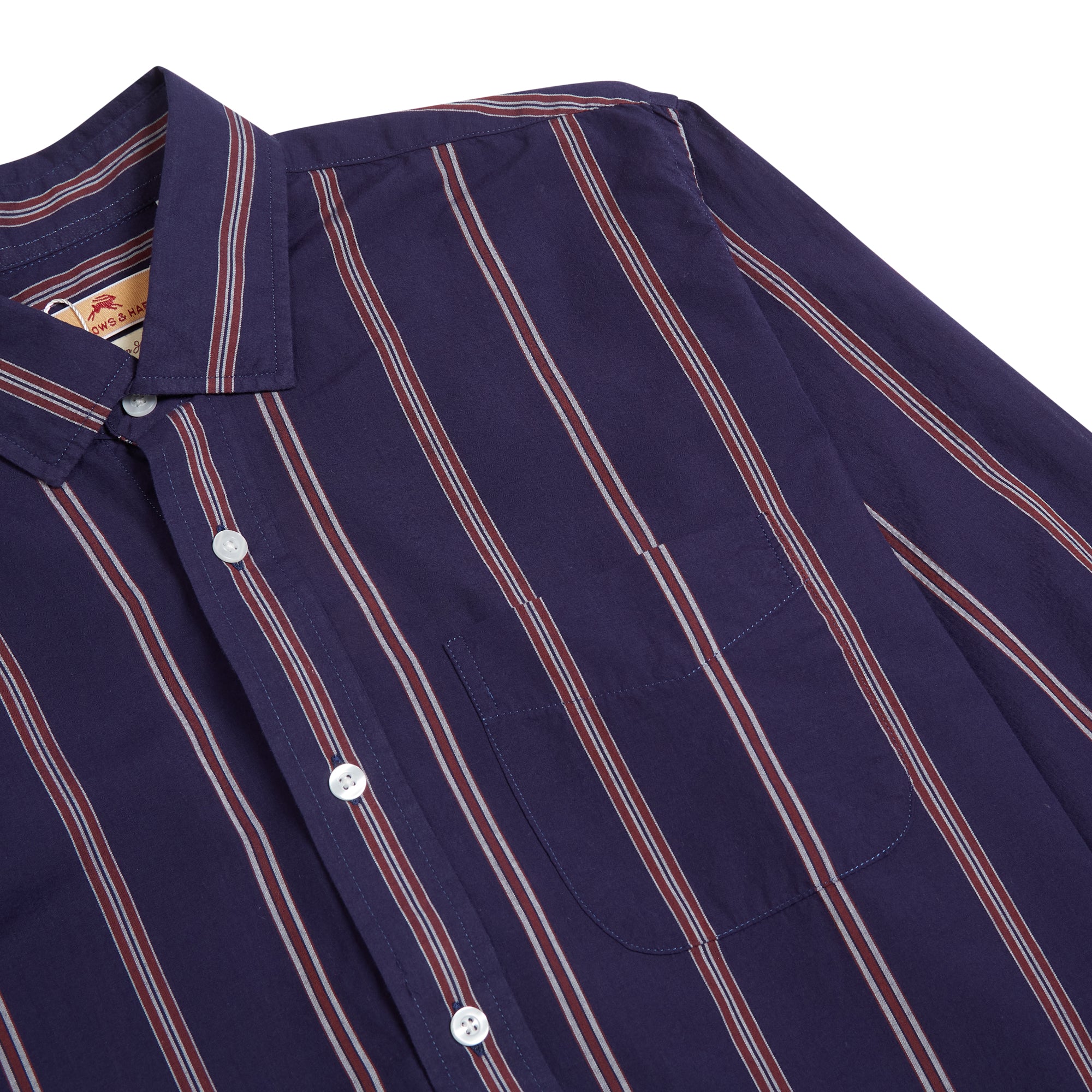 Burrows & Hare Stripe Shirt - Navy - Burrows and Hare