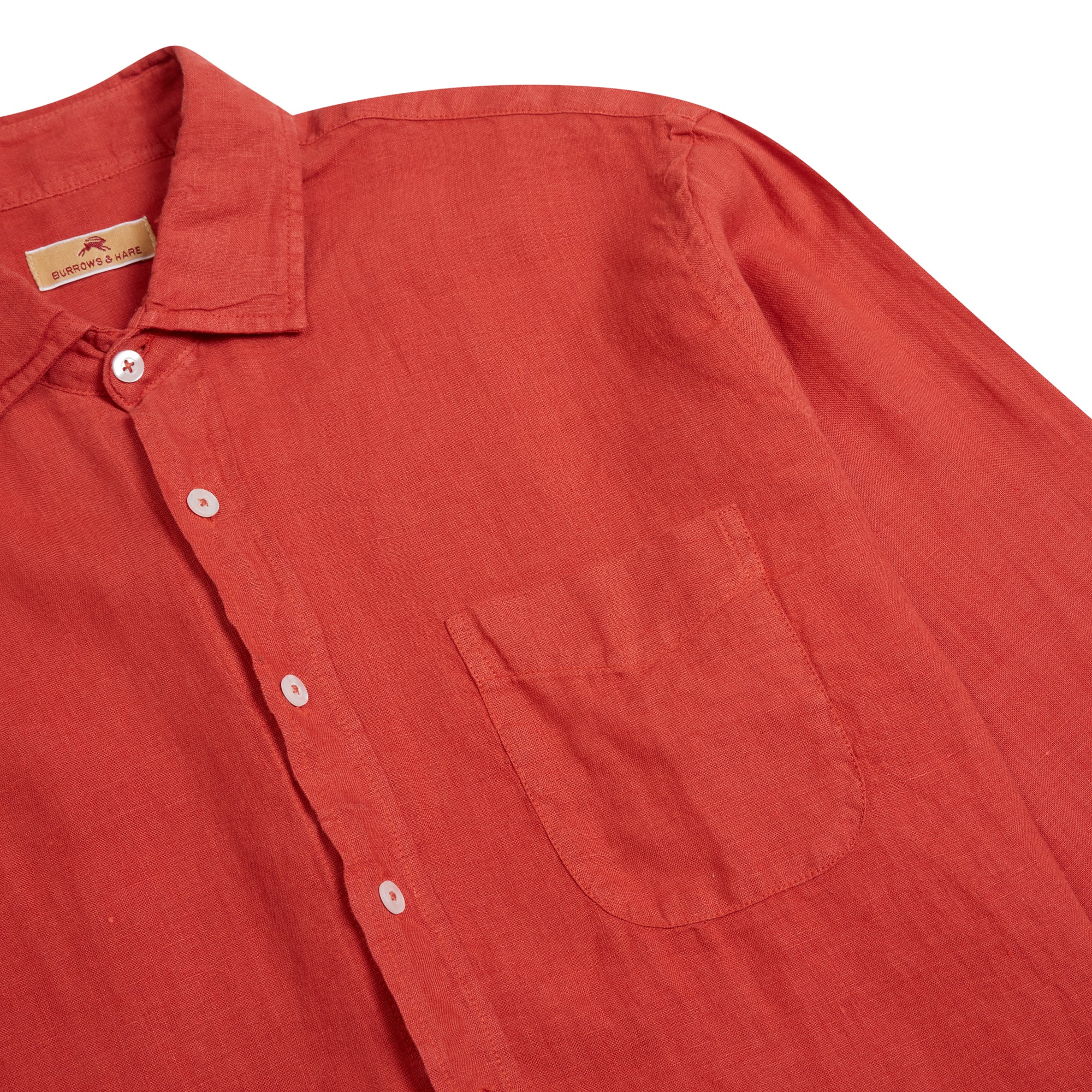 Burrows & Hare Linen Shirt - Rust - Burrows and Hare