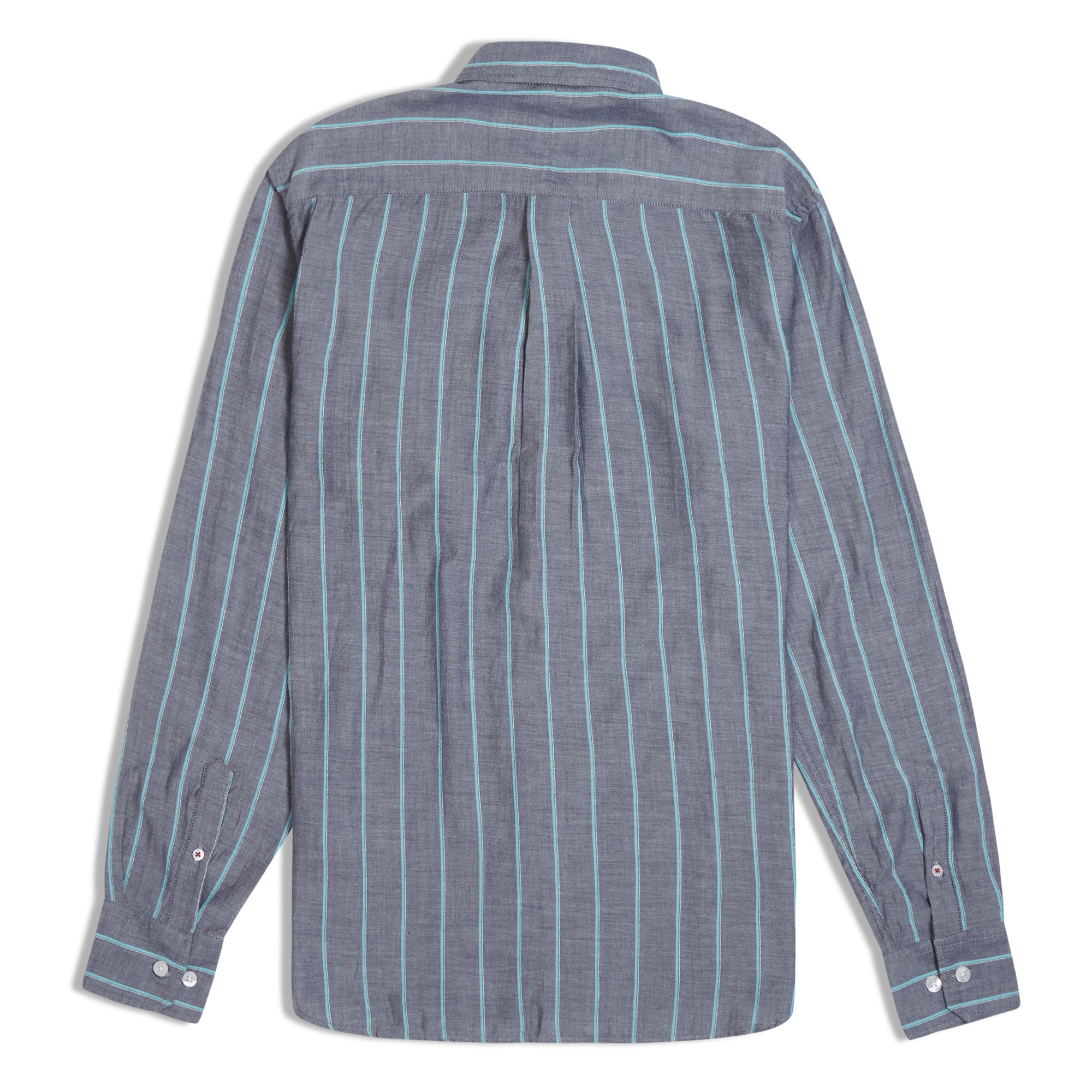 Burrows & Hare Japanese Cotton Striped Shirt - Grey - Burrows and Hare