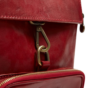 Burrows & Hare Leather Backpack - Red - Burrows and Hare