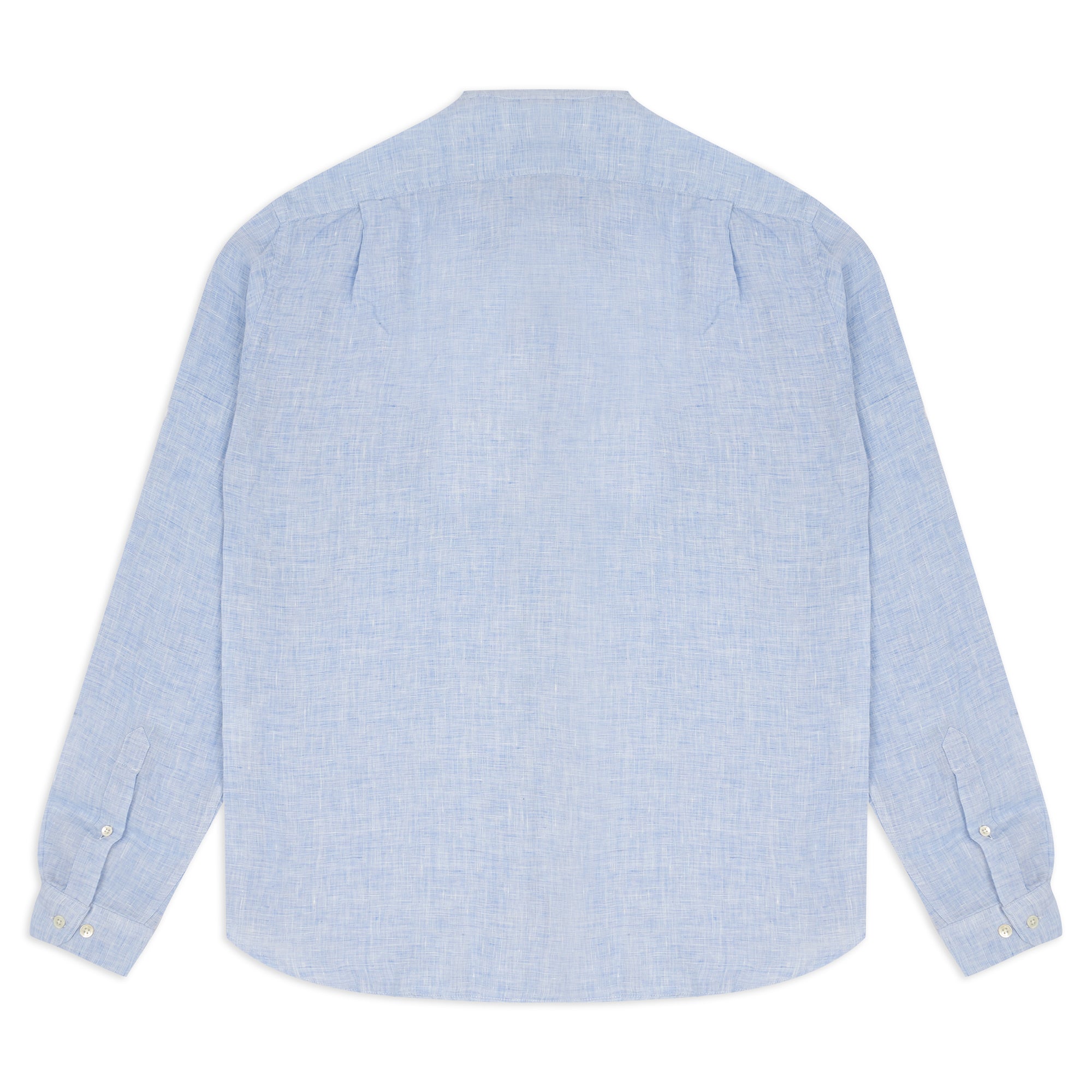 Hartford Premium Grandad Linen Shirt - Light Blue - Burrows and Hare