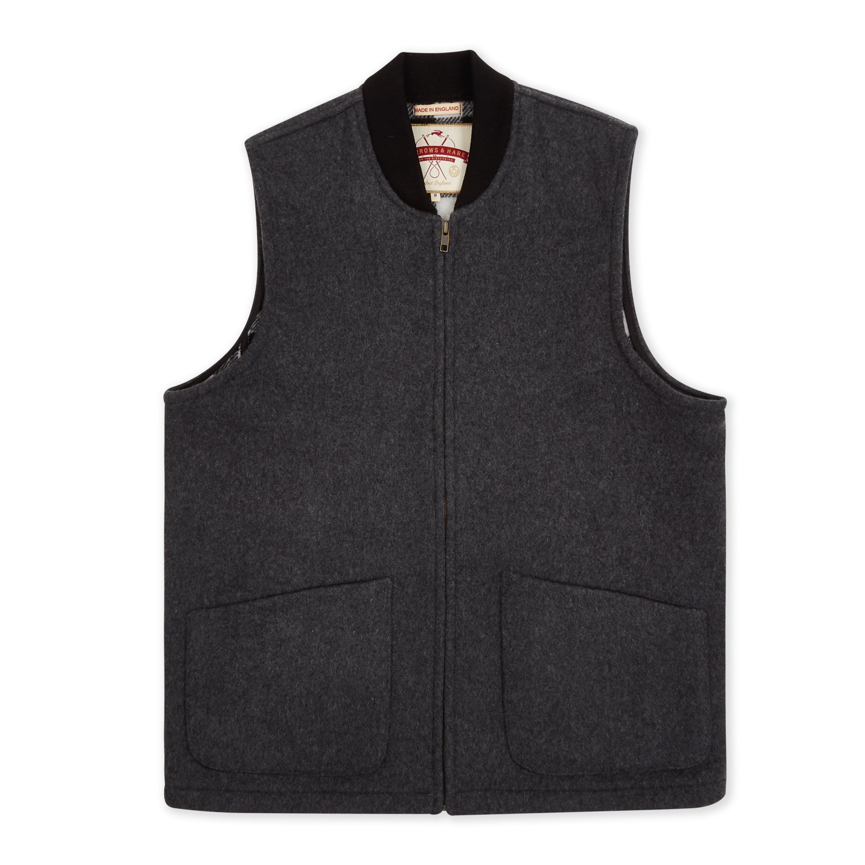 Mens Wool Gilet  Grey