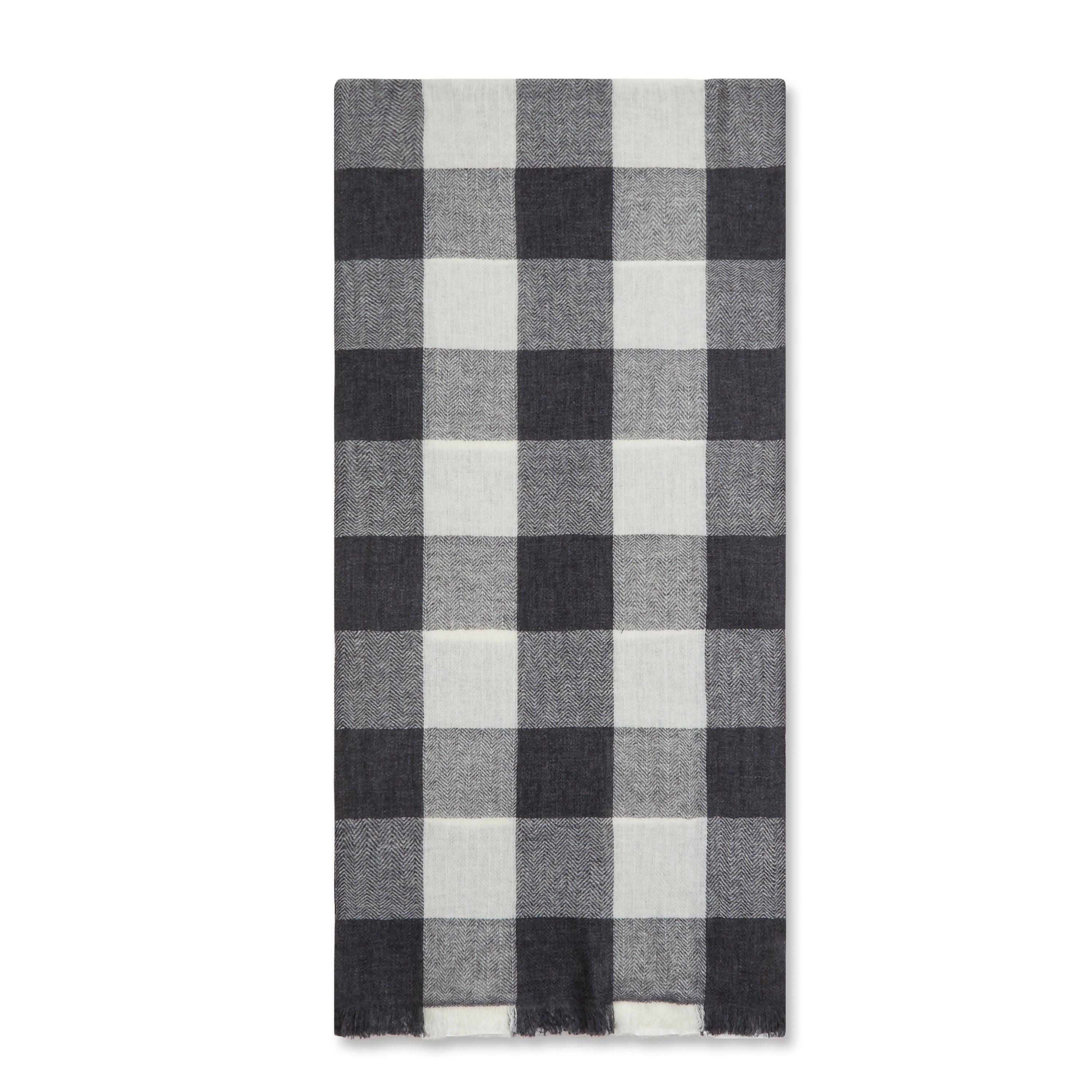 Wool Scarf Grey & White Check