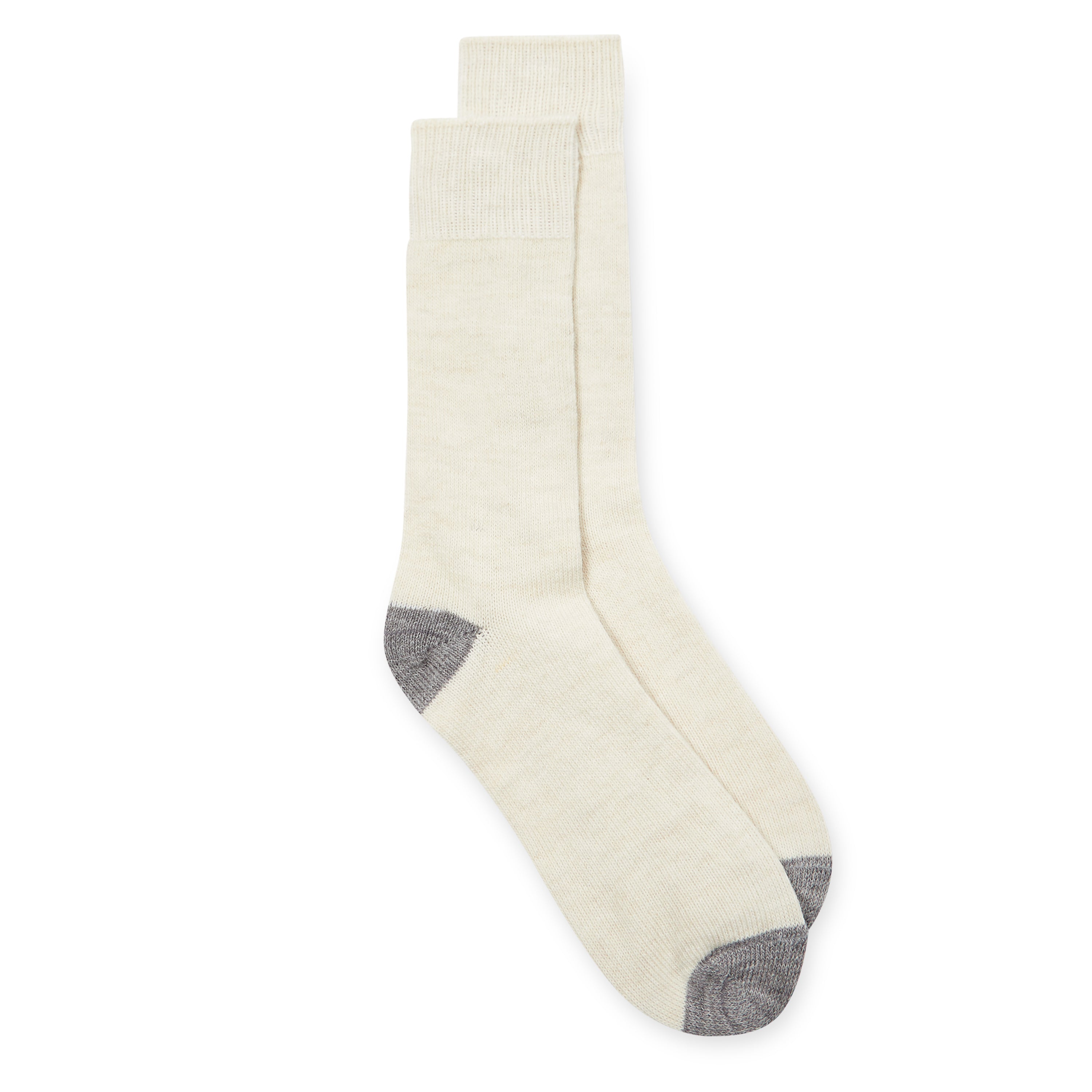 Burrows & Hare Alpaca Socks - Cream & Grey - Burrows and Hare