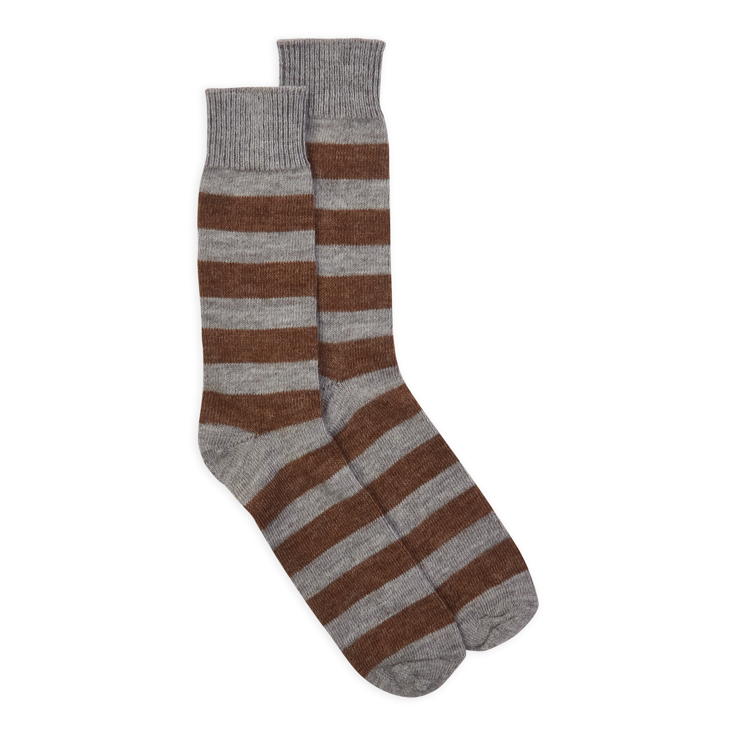 Socks - Light Grey & Brown