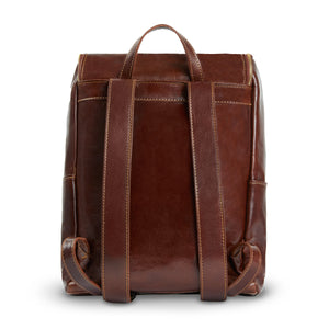 Burrows and Hare Leather Backpack - Dark Tan