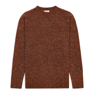 Burrows & Hare Merino Donegal Crew Neck Jumper - Rust - Burrows and Hare