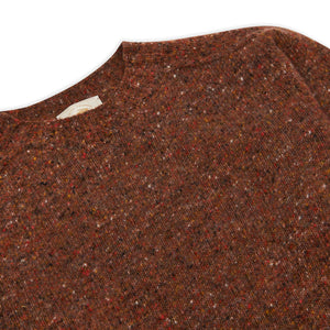 Burrows & Hare Merino Donegal Crew Neck Jumper - Rust - Burrows and Hare
