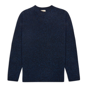 Burrows & Hare Merino Donegal Crew Neck Jumper - Petrol - Burrows and Hare