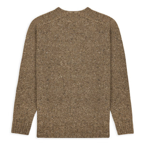 Burrows & Hare Merino Donegal Crew Neck Jumper - Light Brown - Burrows and Hare