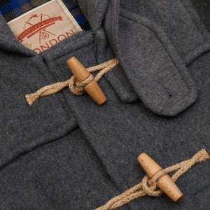 Burrows & Hare Water Repellent Wool Duffle Coat - Grey - Burrows and Hare