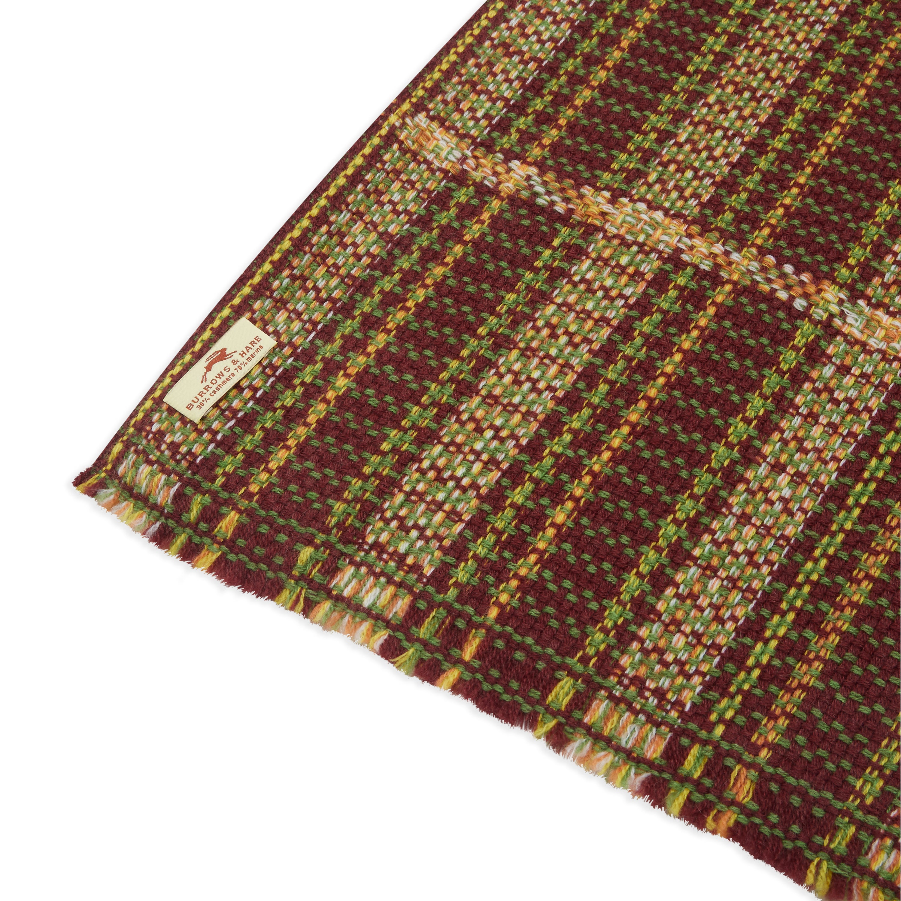 Wool Scarf - Stitched Brown