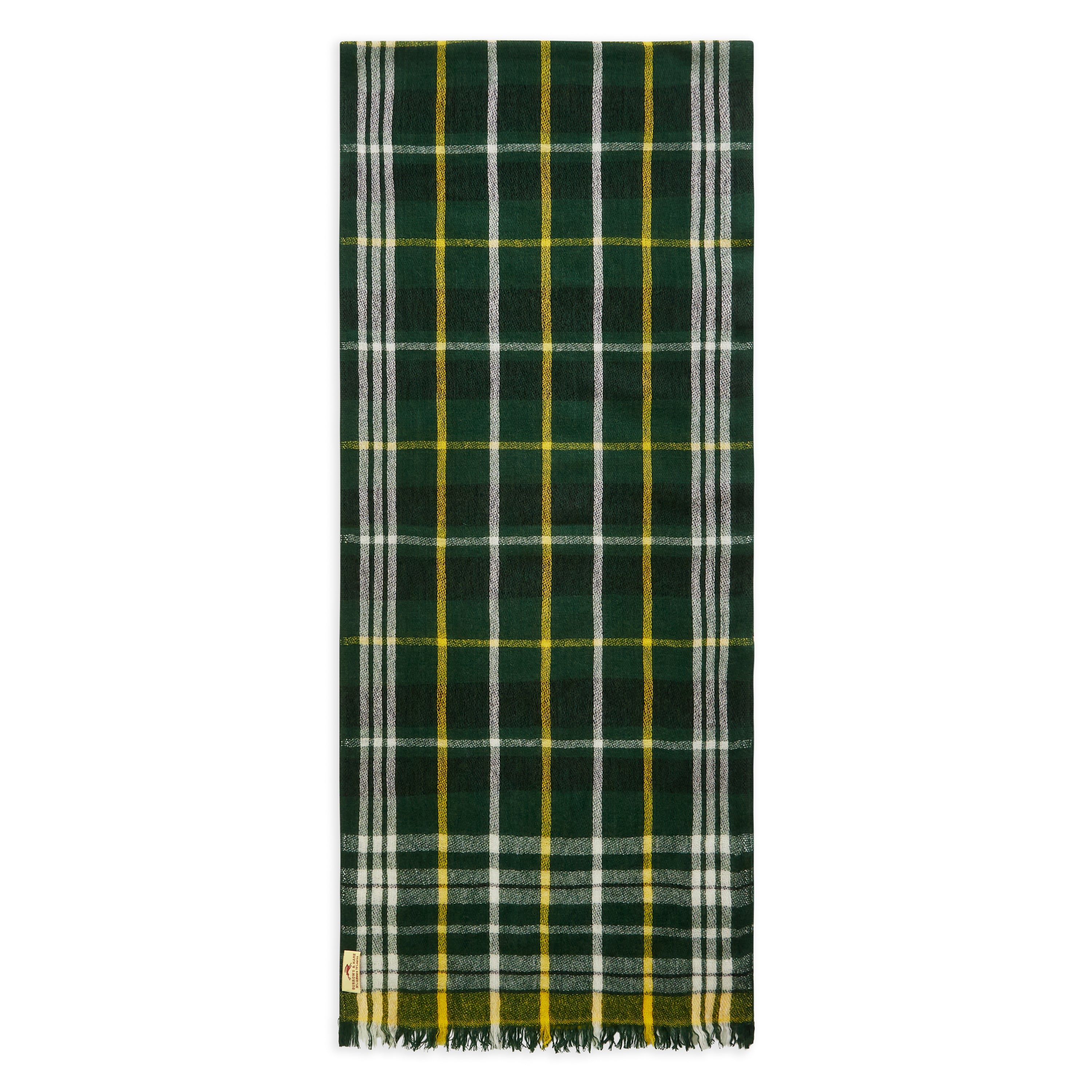 Wool Scarf  Green Tartan