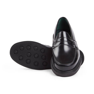 Sanders Aldwych Buttseam Penny Loafer - Black Leather