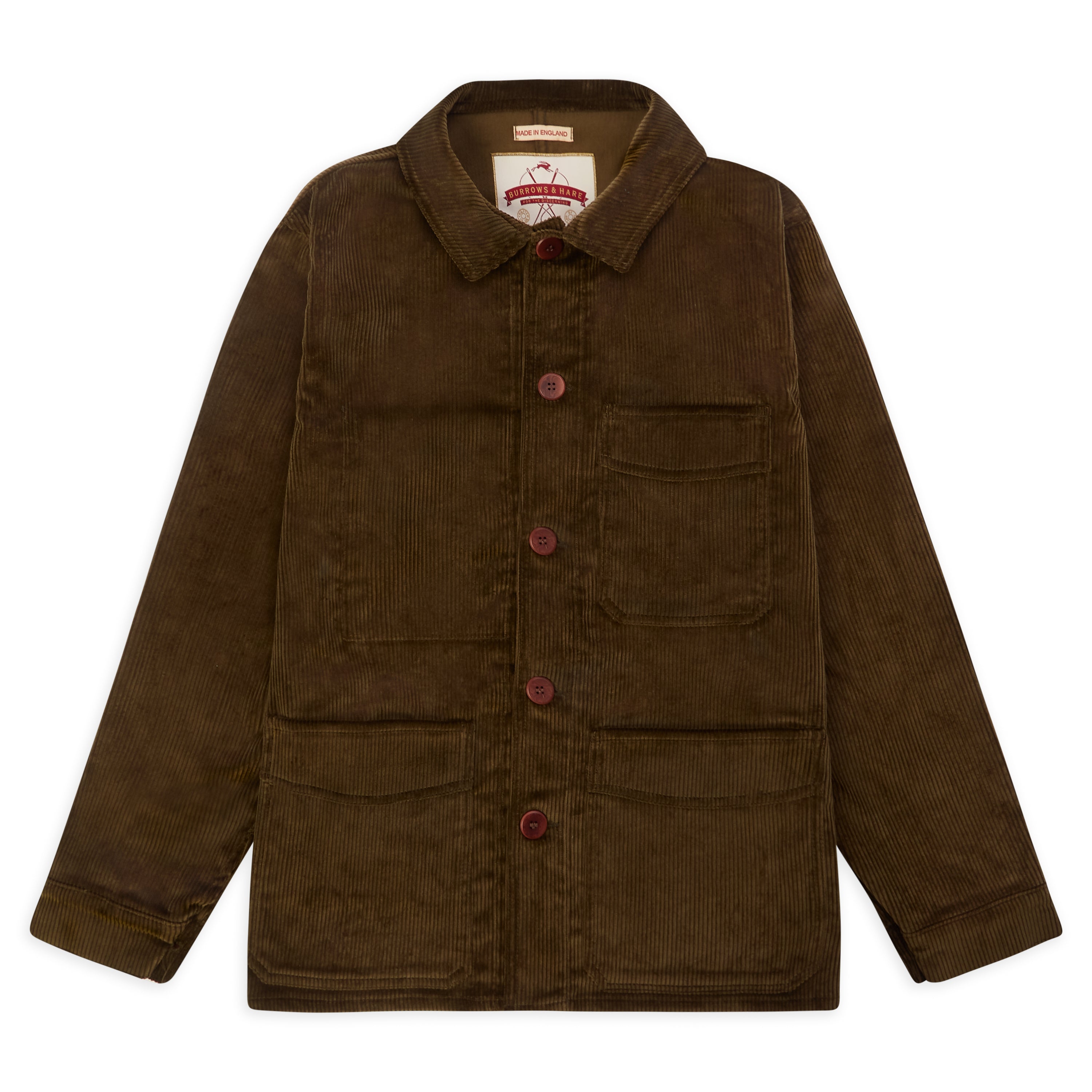 Burrows & Hare Cord Workwear Jacket - Moss - Burrows and Hare