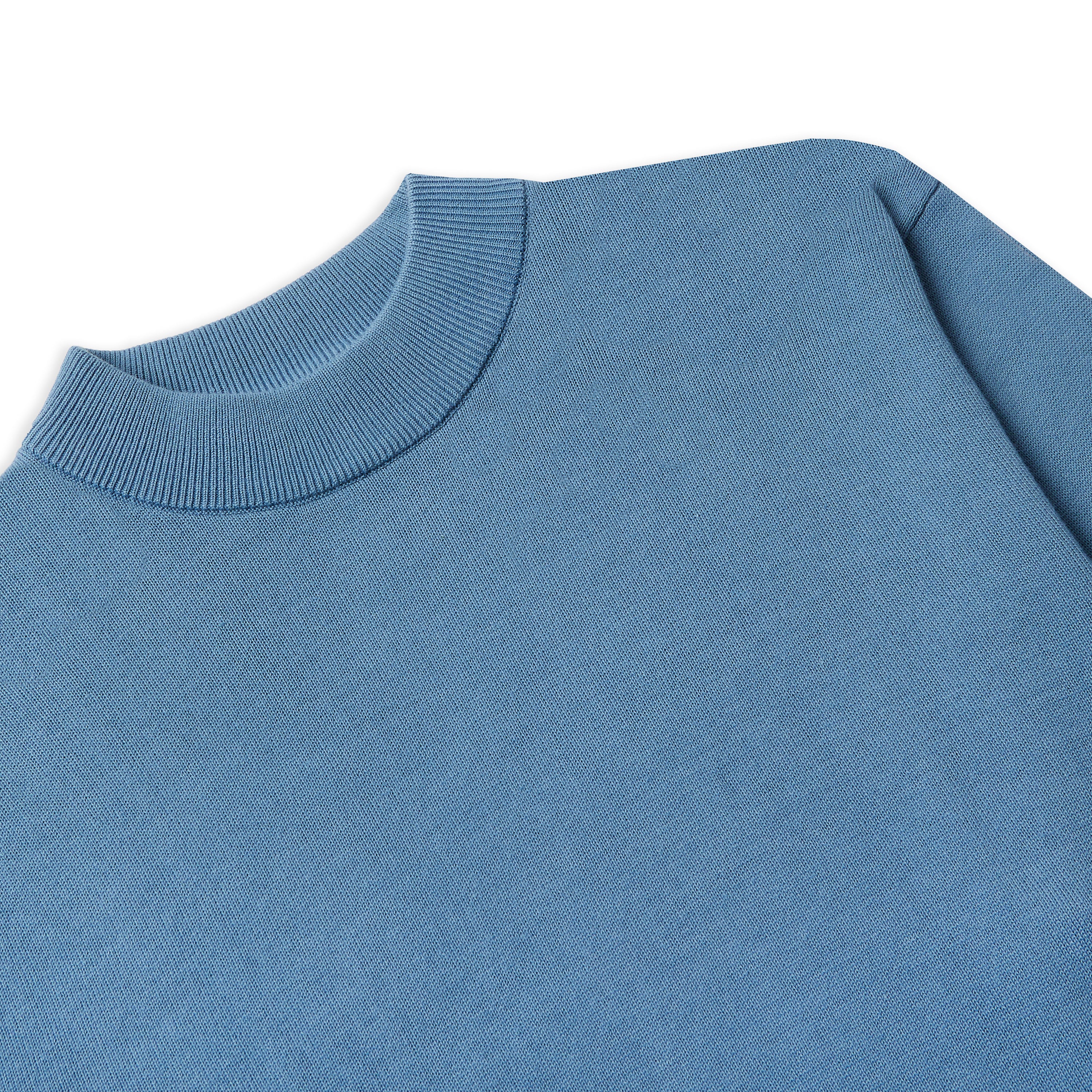 Mock Turtle Neck Shirt- Blue