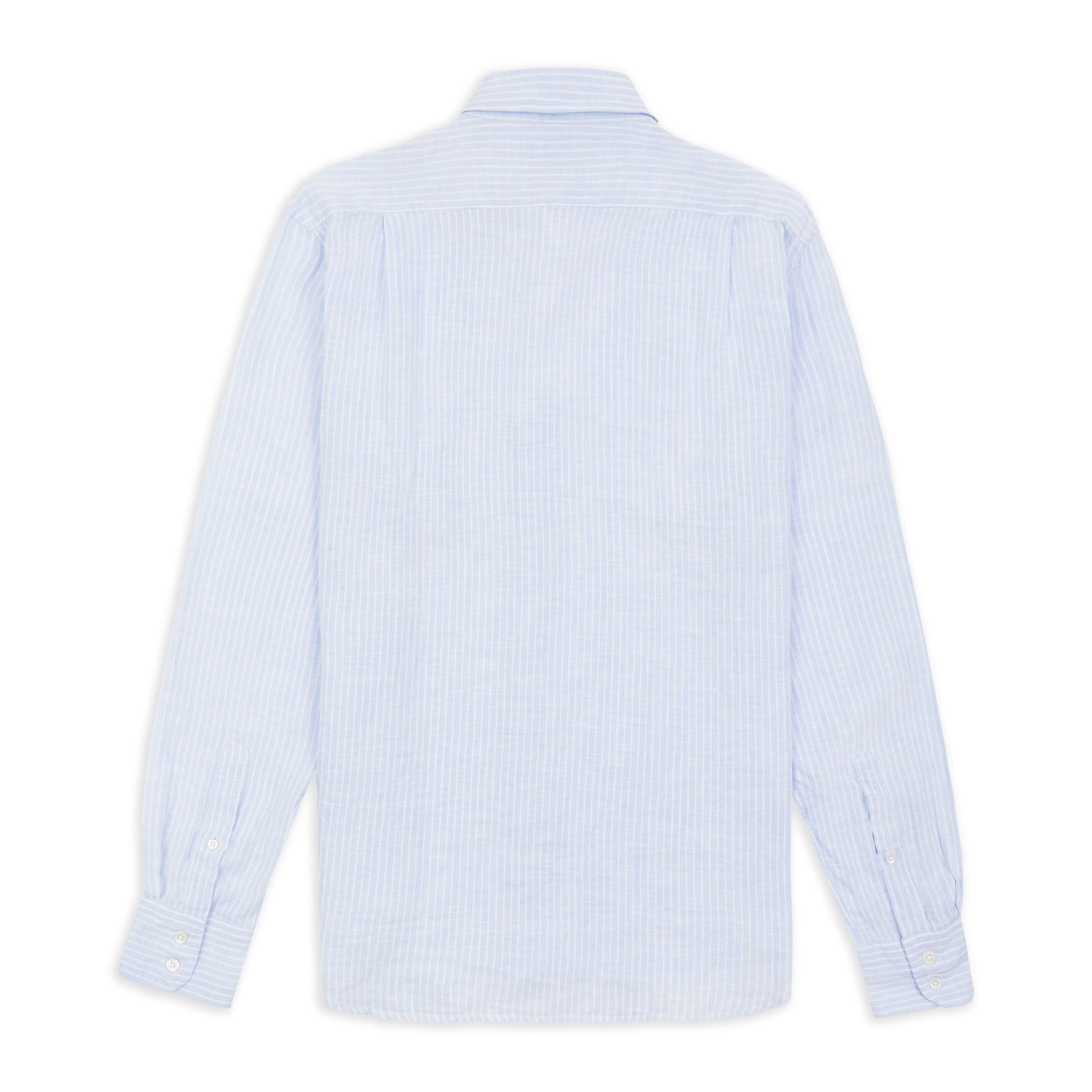 Hartford Paul Linen Stripe Shirt - Blue