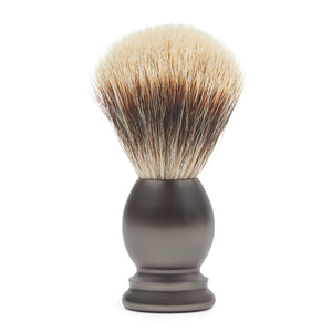 Burrows & Hare Silvertip Badger Bristle Shaving Brush - Matte Grey - Burrows and Hare