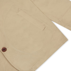Burrows & Hare Twill Shawl Collar Jacket - Beige - Burrows and Hare