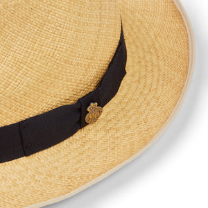 Christys' Classic Preset Panama Hat - Navy Band Natural - Burrows and Hare