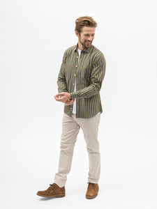 Burrows & Hare Stripe Shirt - Green - Burrows and Hare
