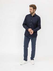 Oliver Spencer Eton Collar Shirt Abbott - Navy - Burrows and Hare