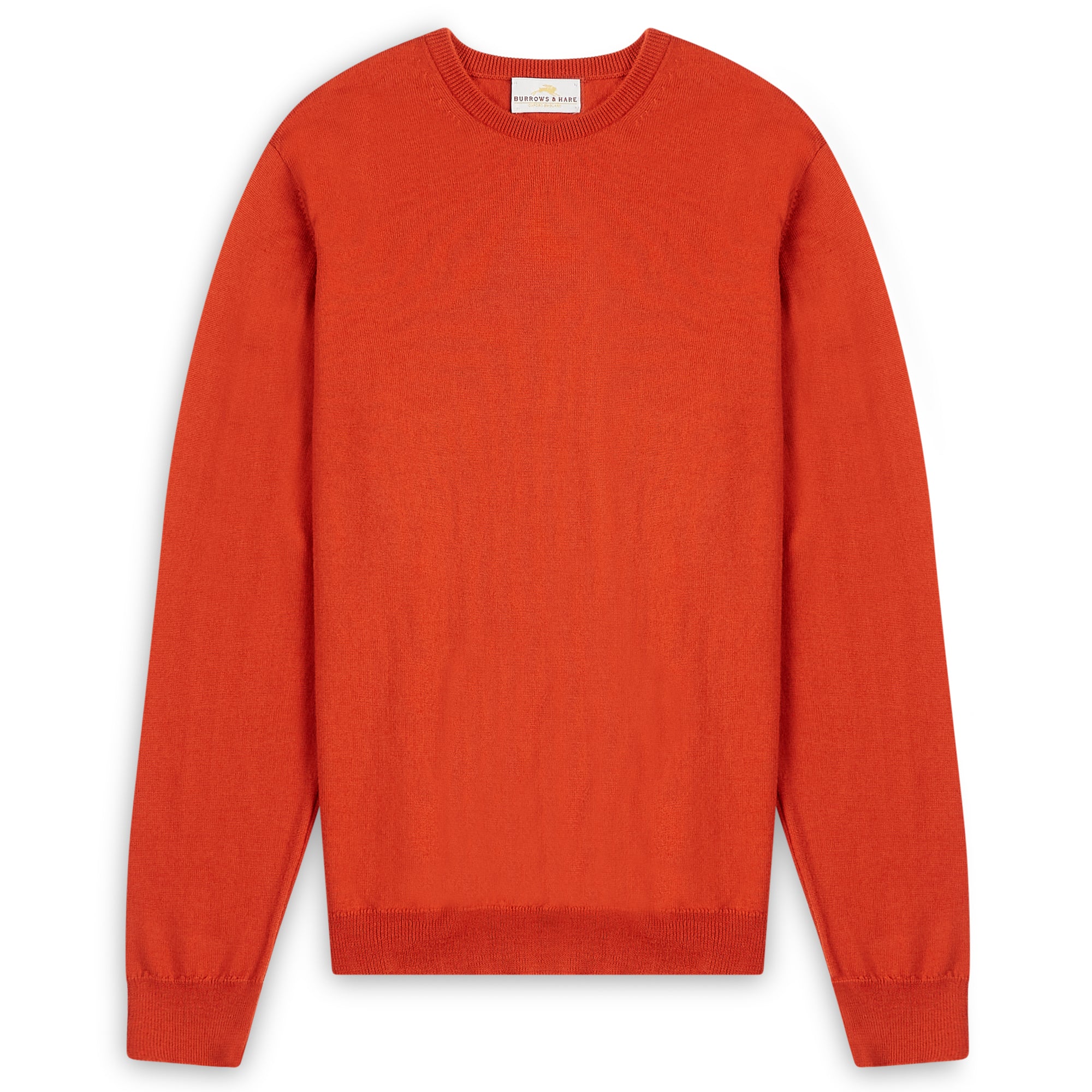 Burrows & Hare Scottish Merino Wool Crew Neck Jumper - Furnace - Burrows and Hare