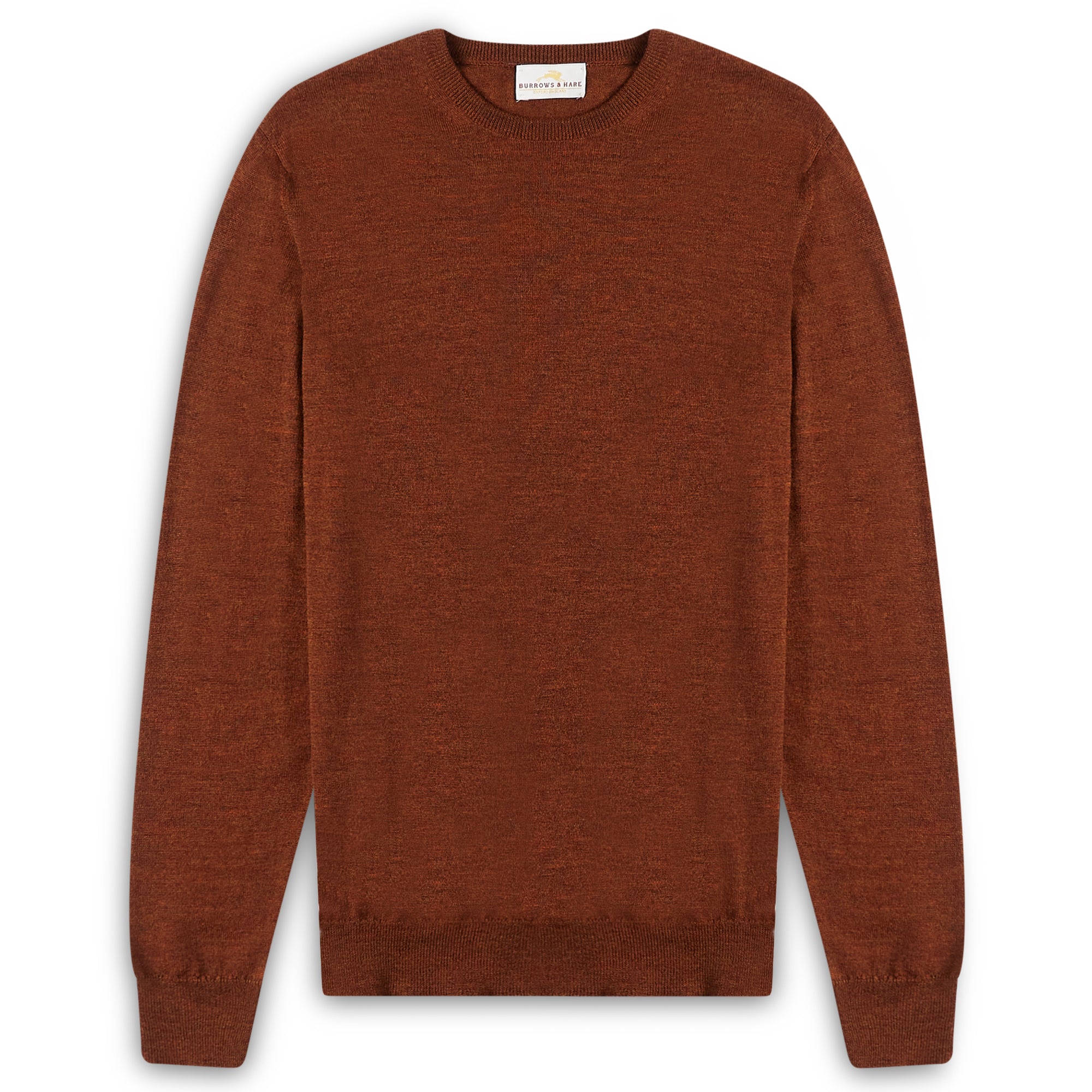 Burrows & Hare Scottish Merino Wool Crew Neck Jumper - Red Grouse - Burrows and Hare