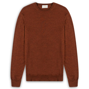 Burrows & Hare Scottish Merino Wool Crew Neck Jumper - Red Grouse - Burrows and Hare