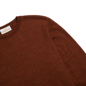Burrows & Hare Scottish Merino Wool Crew Neck Jumper - Tiger Brown - Burrows and Hare