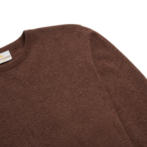 Burrows & Hare Scottish Lambs Wool Crew Neck Jumper - Mocha - Burrows and Hare