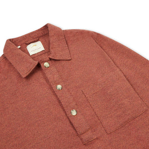 Burrows & Hare Houndstooth Pull Over Shirt - Red - Burrows and Hare