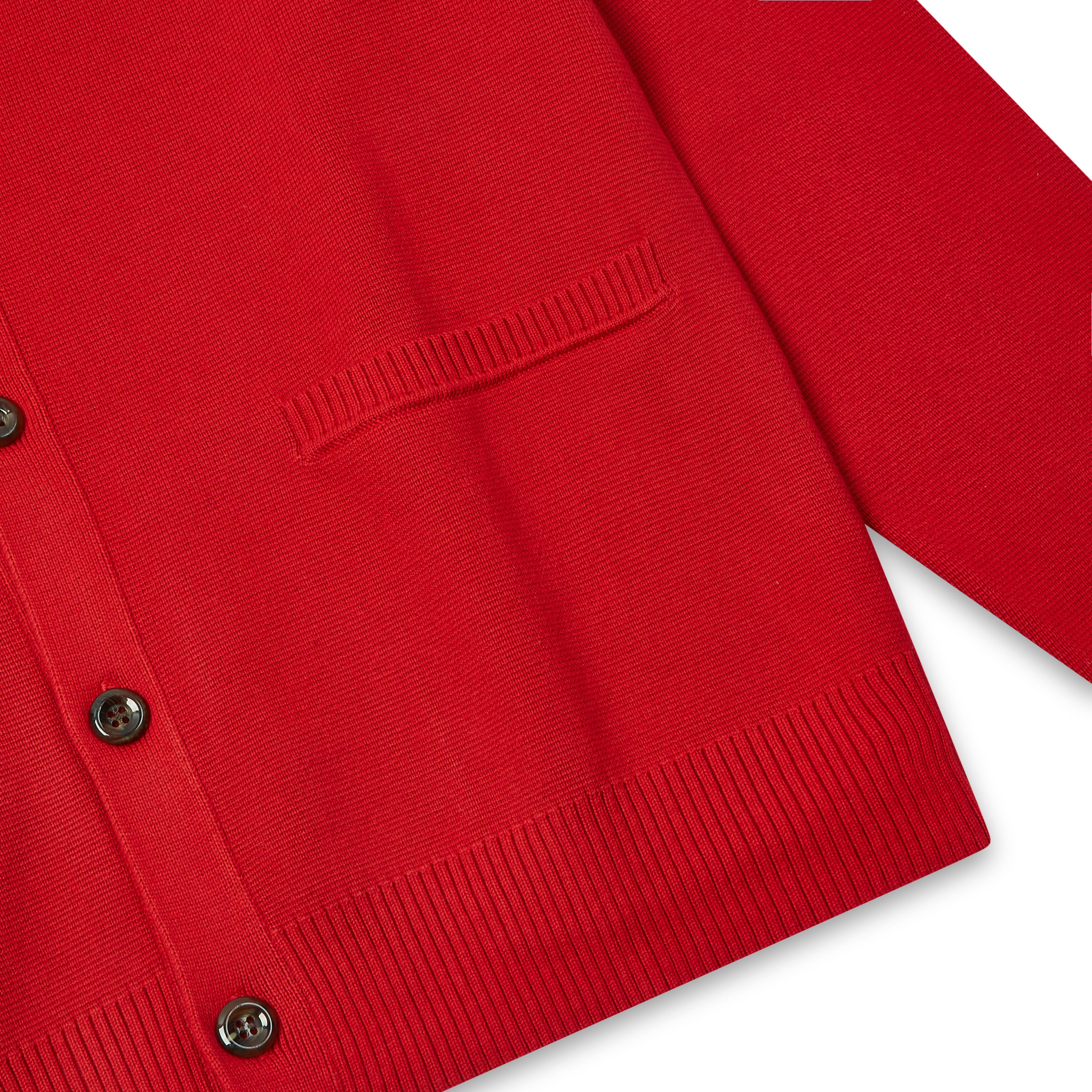 Burrows & Hare Baseball Cardigan - Red - Burrows and Hare