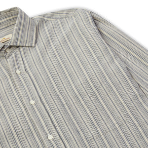 Burrows & Hare Ticking Shirt - Grey - Burrows and Hare