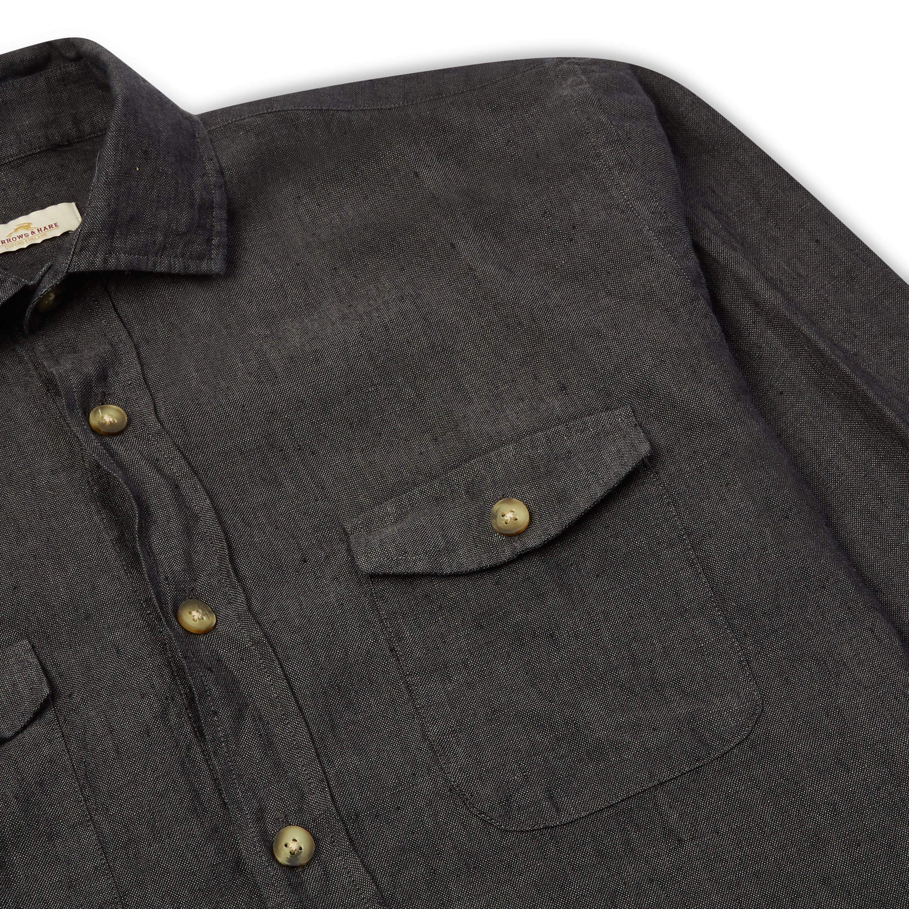 Linen Pockets Shirt - Charcoal