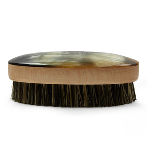 Burrows & Hare Natural & Sustainable Oval Cow Horn Boar Bristle Hairbrush - Burrows and Hare