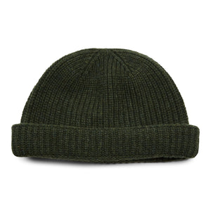 Burrows & Hare Lambswool Beanie Hat - Green - Burrows and Hare