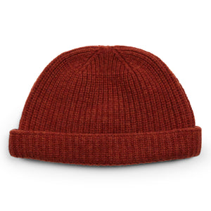 Burrows & Hare Lambswool Beanie Hat - Rust - Burrows and Hare