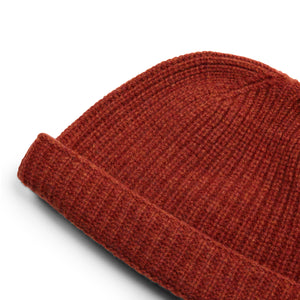 Burrows & Hare Lambswool Beanie Hat - Rust - Burrows and Hare
