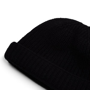 Burrows & Hare Lambswool Beanie Hat - Black - Burrows and Hare