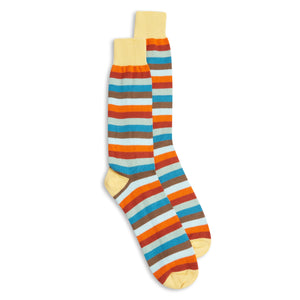 Burrows & Hare Multistripe Socks - Yellow - Burrows and Hare