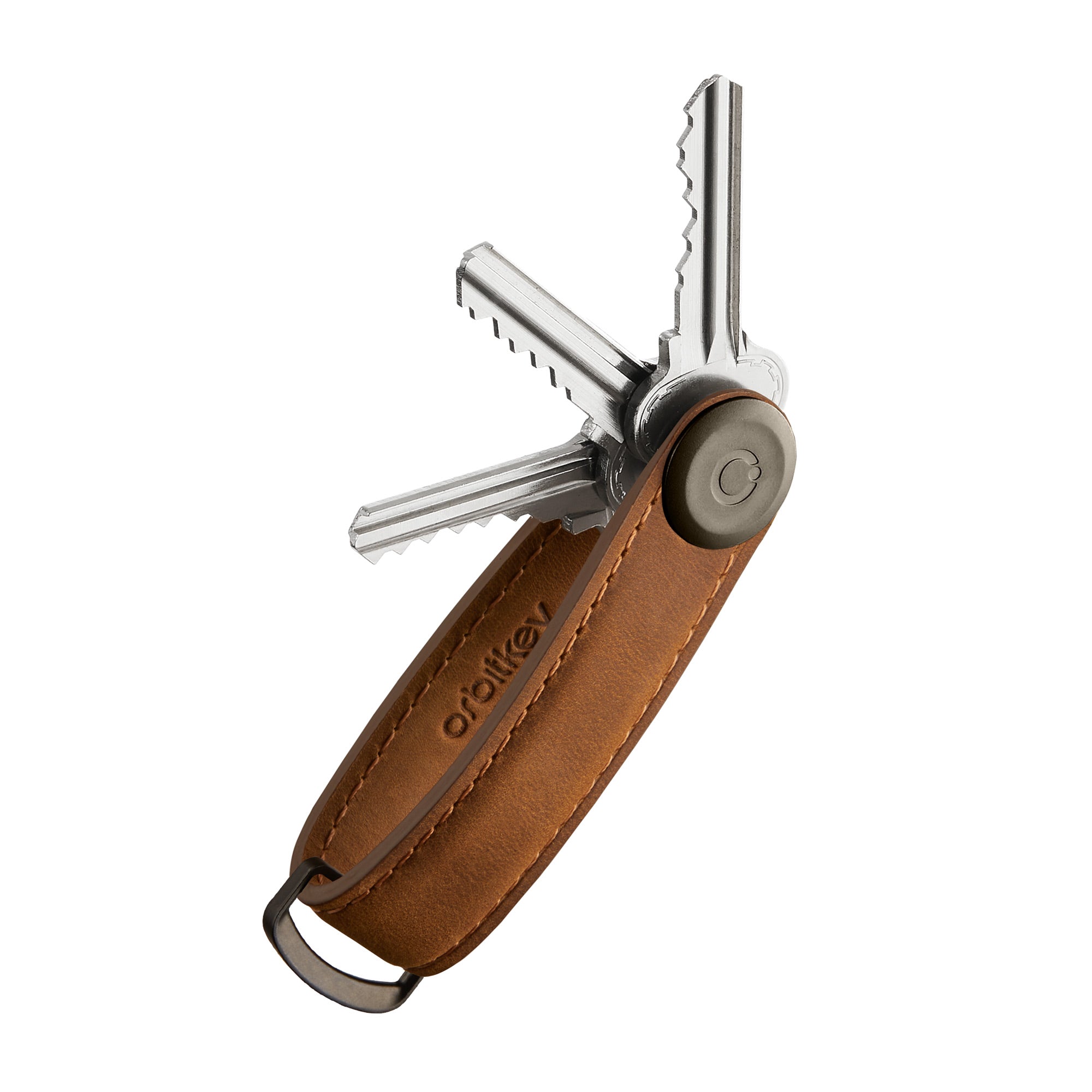 Orbit Key - Key Organiser Crazy Horse Leather Chestnut - Burrows and Hare